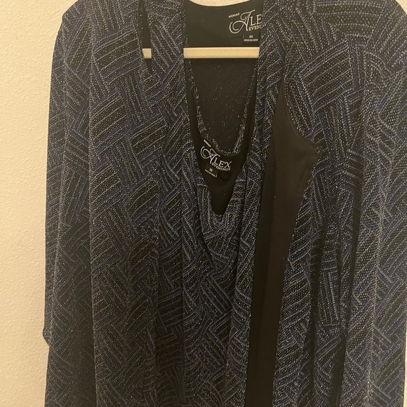 Alex Evenings 2-Piece Sparkle Twinset Jacket & Tank Top | Plus Size 3X - Picture 3 of 15